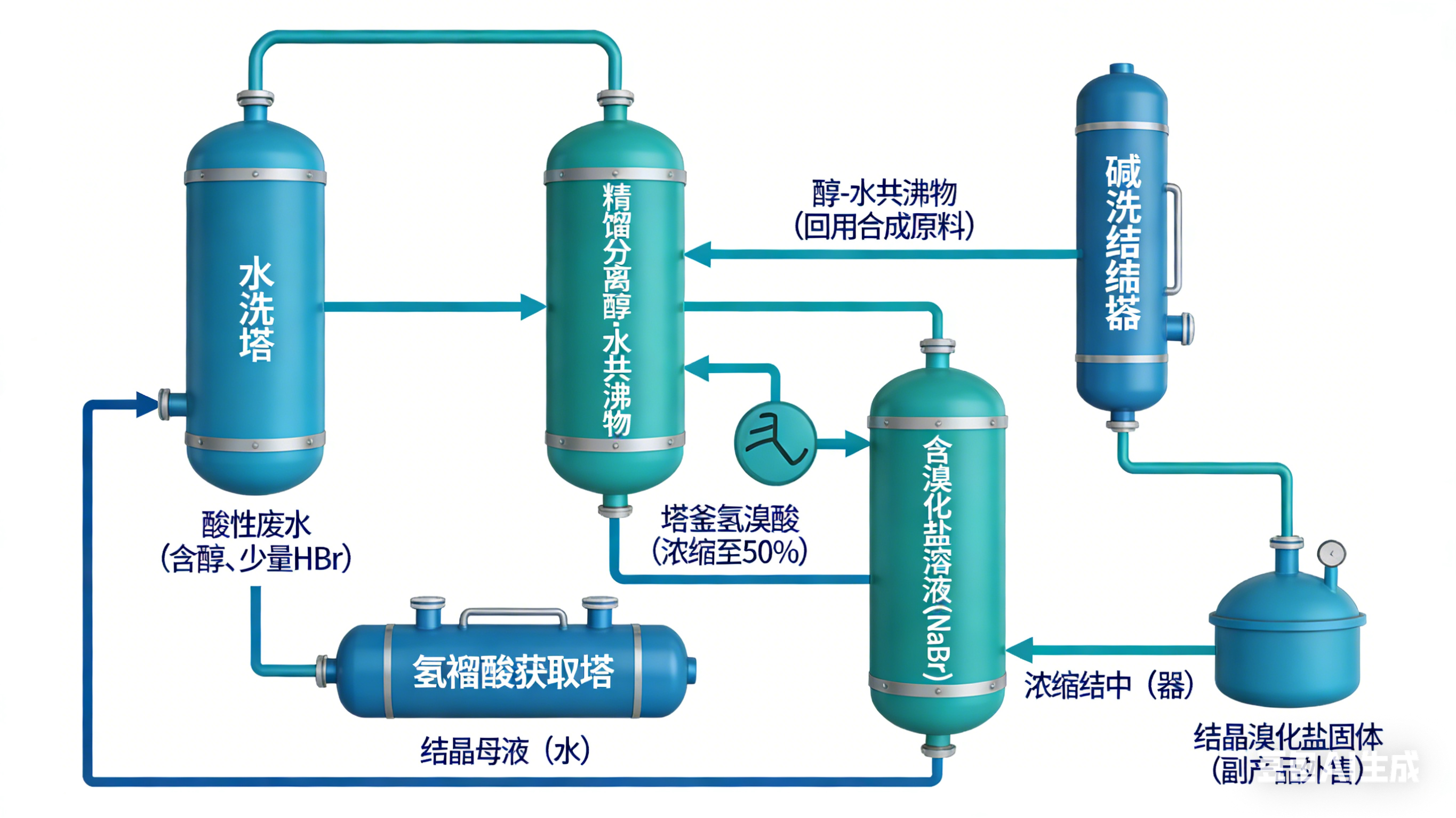 氫溴酸在連續精餾工藝中的應用與循環